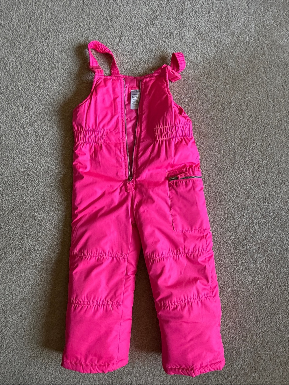 Carters Kids Bright Pink Insulated Snow Bib